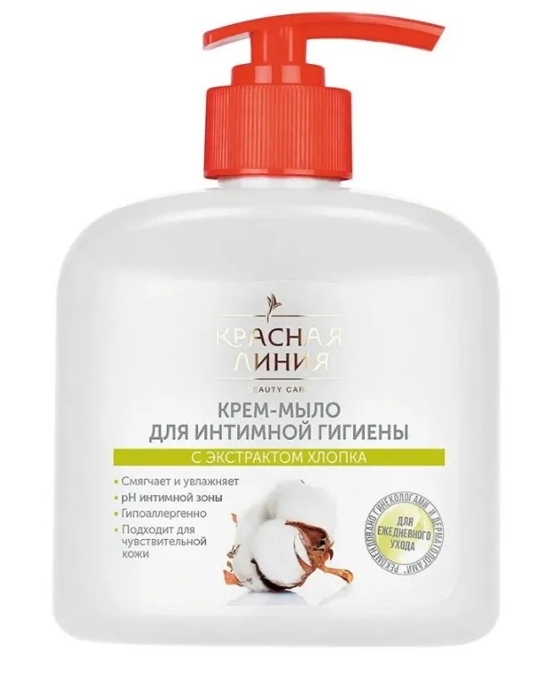 КРАСНАЯ ЛИНИЯ мыло д/интимной гигиены жидкое гипоаллергенное хлопок 250мл