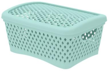 Корзинка ромбики цв.мята S 25,5*19*12см АП455/43