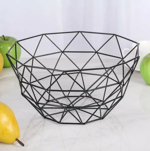 Ваза д/фруктов геометрия цв.черный 27*27*14см 3944572