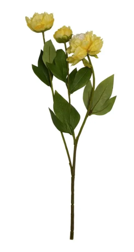Цветок искусственный пион желтый 53см HFW-32