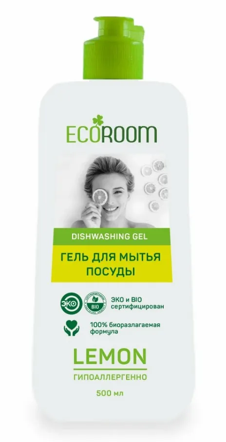 ECOROOM средство д/мытья посуды лимон 500мл