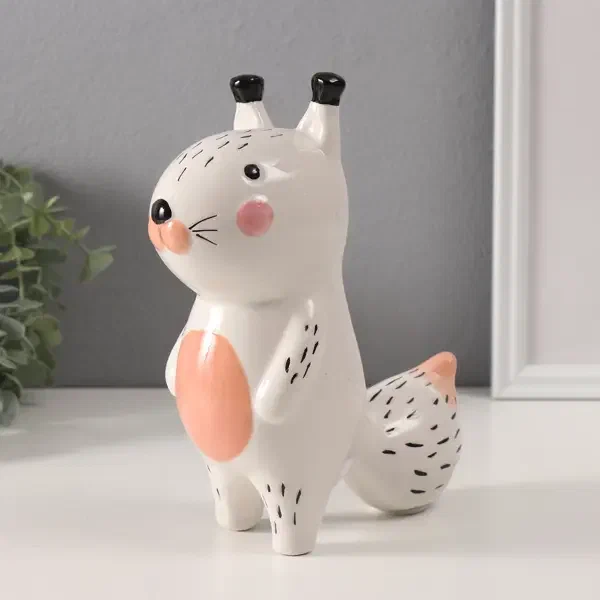 Копилка белая белочка керамика 17,2*7,8*19,5см 10327642