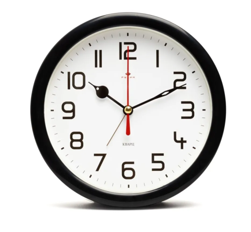 РУБИН будильник кварц цв.черный классика 15см В4-003/20