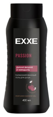 EXXE Гель для душа парфюмированный Passion Дикая вишня и миндаль, 400 мл