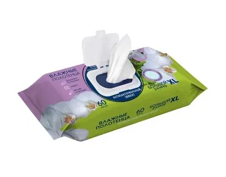 EMILY STYLE полотенца влажные антибактериальные с крышкой 60шт XL