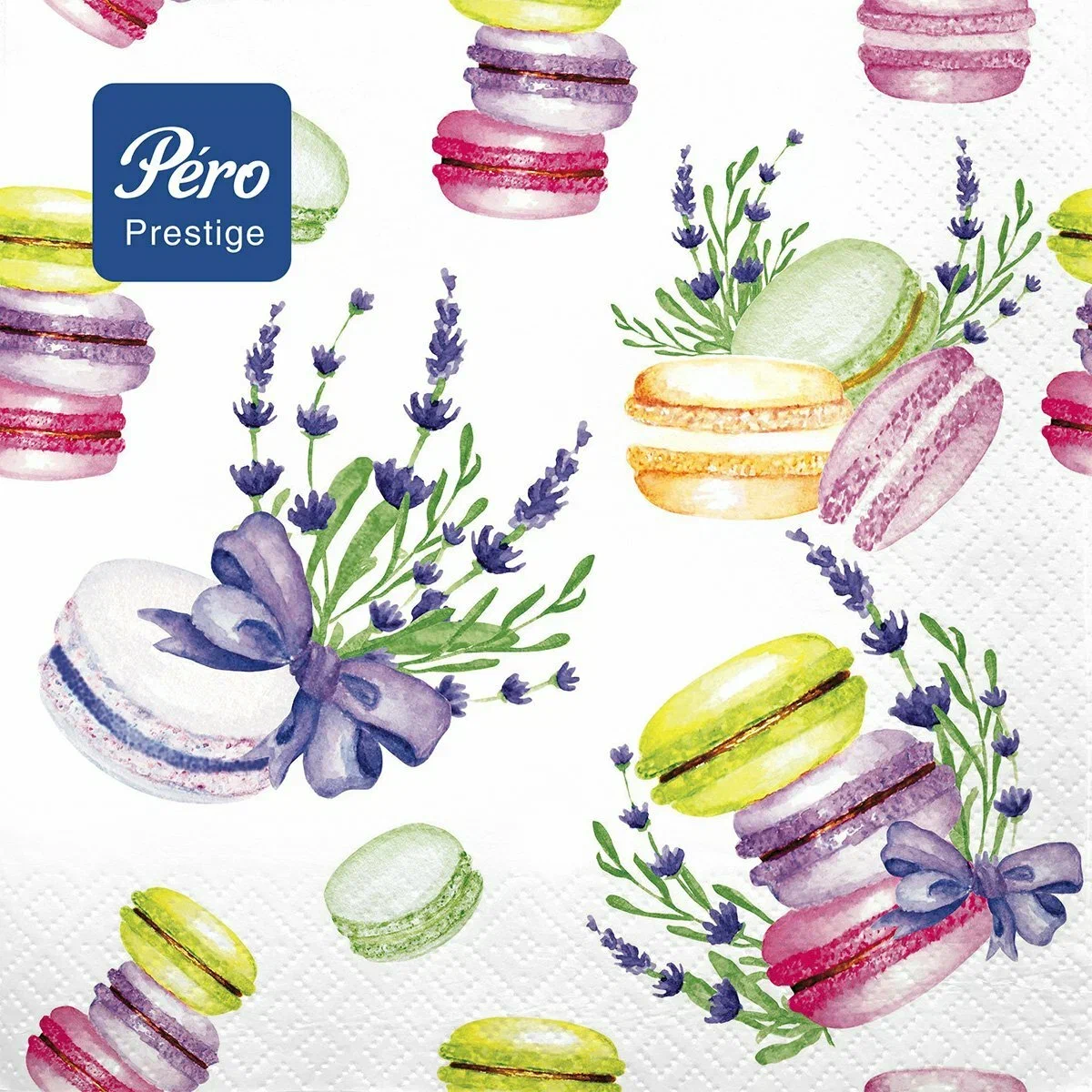 PERO Prestige салфетки столовые макаронсы 3сл. 33*33см 20шт                                        