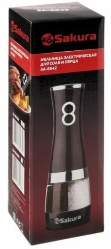 SAKURA мельница д/соли и перца двухстор электро SA-6642BK