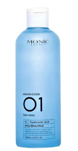 MONIC BEAUTY Skin Code 01 тоник д/лица гиалуроновая кислота и aha/bha/pha 250мл