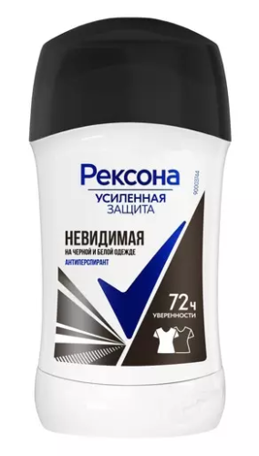 REXONA антиперспирант жен. невидимая на черном и белом 40мл стик