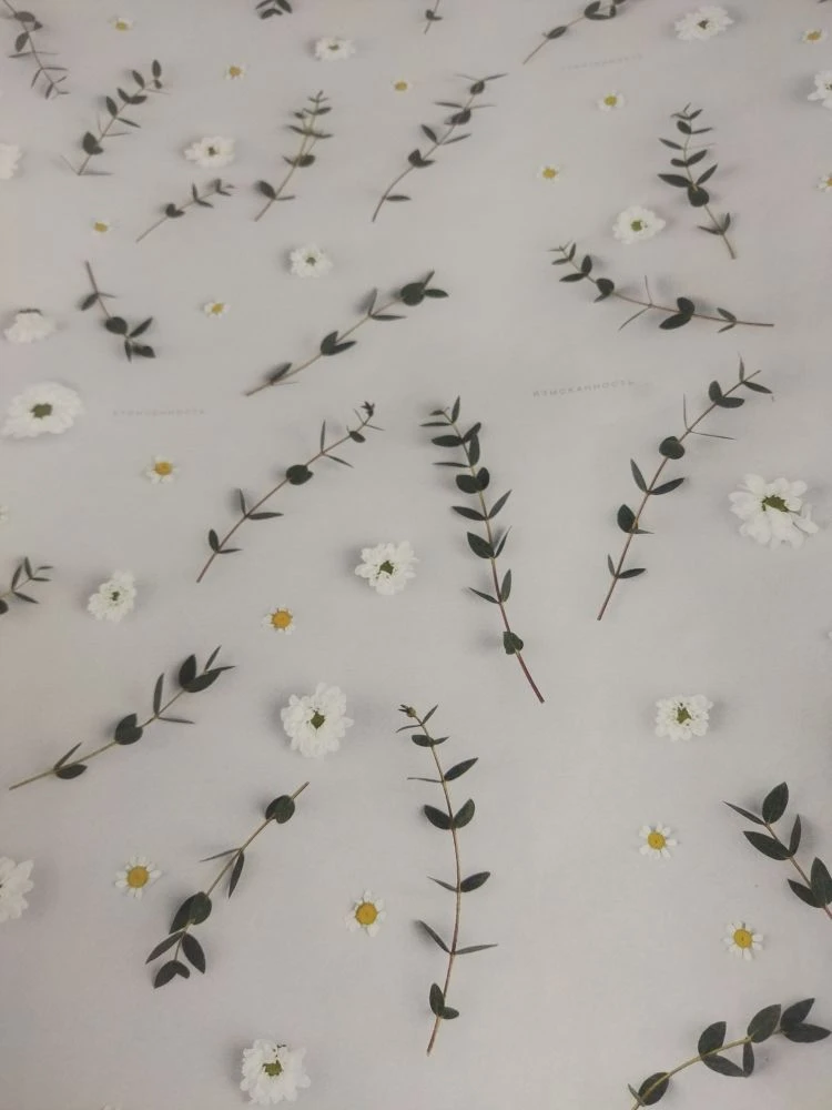 Бумага упаковочная 70*100см крафт цветы 3903238 (10)