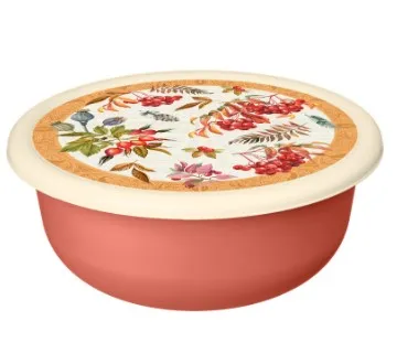 IDILAND миска с крышкой 3,2л декор оранжевый 222143405/04                                          