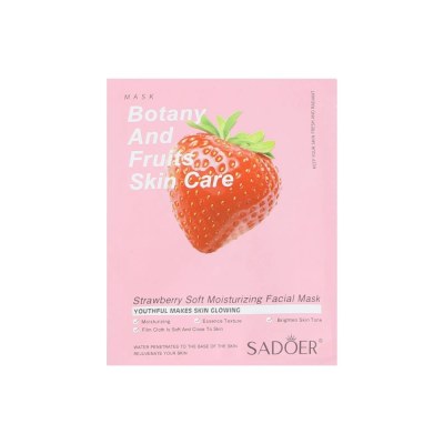 Sadoer Маска для лица тканевая увлажняющая с экстрактом клубники Botany And Fruits, 25 г