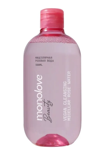 MONOLOVE вода мицеллярная розовая vegan micellar rose water 500мл