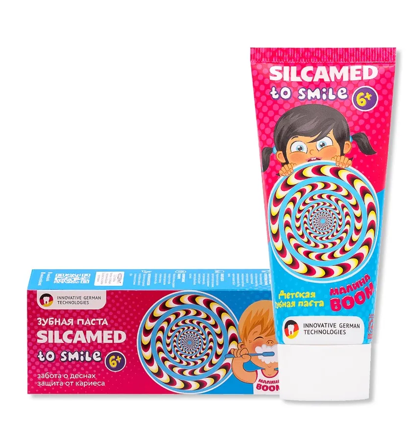 SILCAMED Tо Smile паста зубная детская малина boom