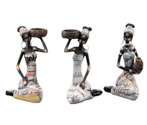 Фигура декоративная африканка 19*10*6,5см 2024-3417