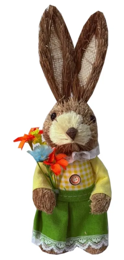 Сувенир Кролик солома 26см ED25063