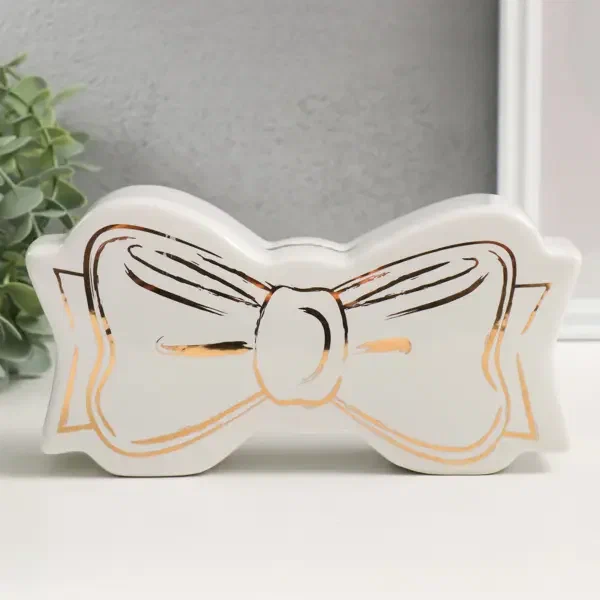 Копилка керамика белый бант 20*5*11см 9735408