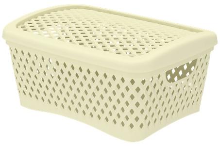 Корзинка ромбики цв.ваниль S 25,5*19*12см АП 441/43