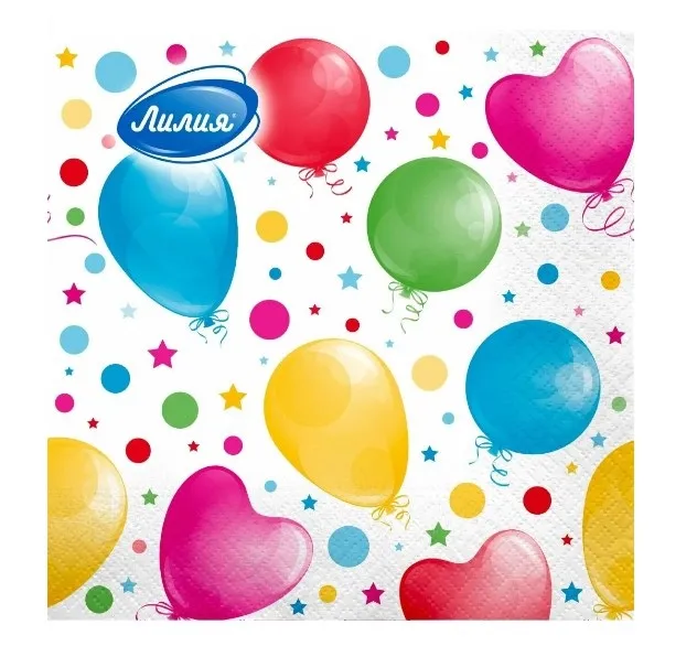 ЛИЛИЯ салфетки столовые праздник 33*33см 20шт 6712186
