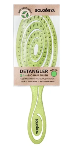 SOLOMEYA био-расческа д/волос подвижная зеленая