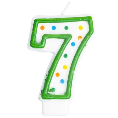 ВЕСЕЛАЯ ЗАТЕЯ свеча-цифра №7 7,6см 1502-0149