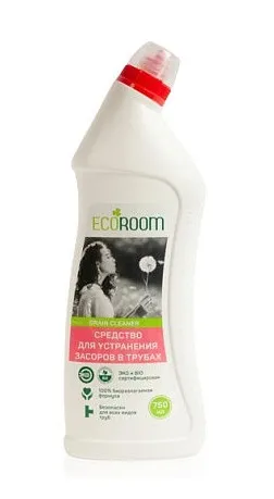 ECOROOM средство д/устранения засоров в трубах 750мл
