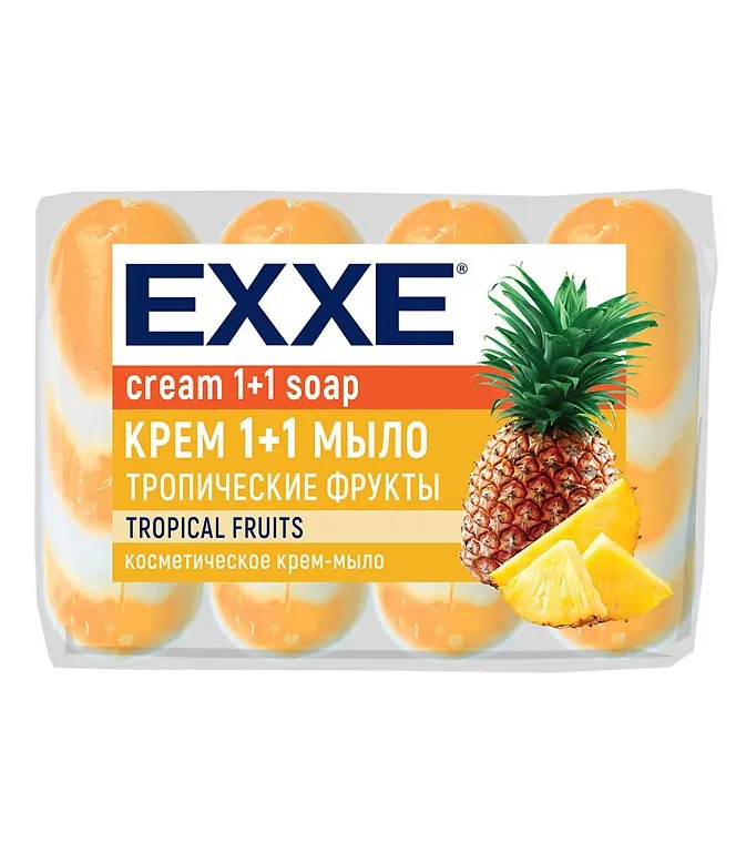 EXXE мыло туалетное  1+1 тропические фрукты  4шт*75г