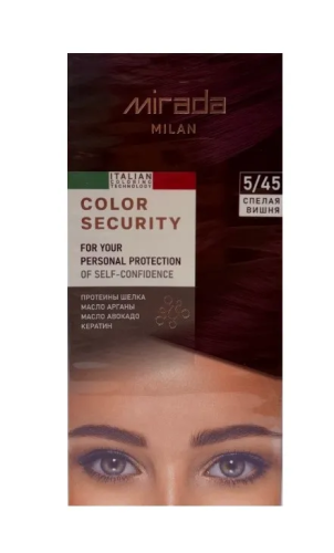 MIRADA MILAN краска д/волос с протеинами шелка кератином арганой и авокадо 5.45 спелая вишня