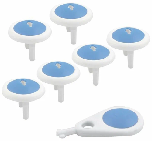 Набор заглушек д/розеток с ключом 3,5см 6шт VL90-159