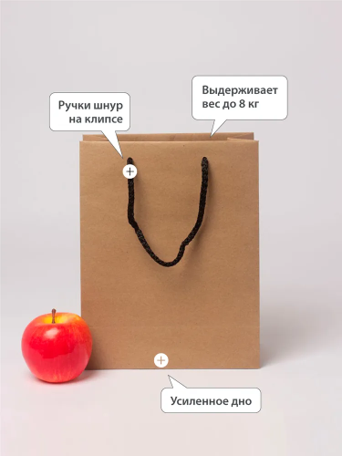 Пакет подарочный крафт 21*10*27см EJ25230