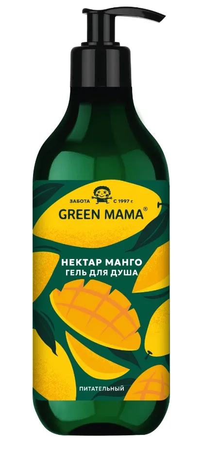 GREEN MAMA гель д/душа питательный нектар манго 400мл