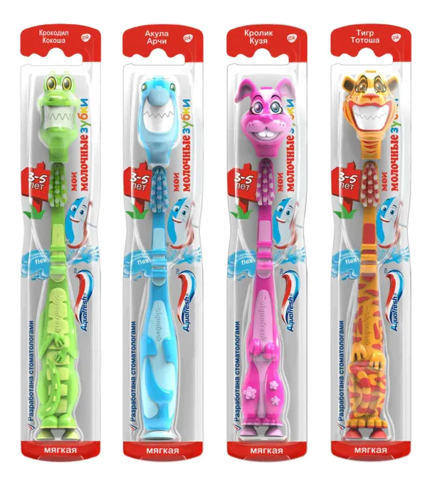 AQUAFRESH щетка зубная детская little teeth мои молочные зубки 3-5лет мягкая