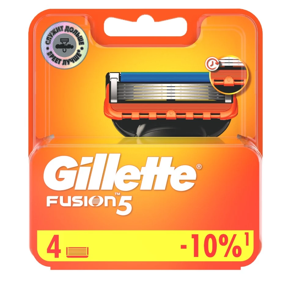 GILLETTE Fusion кассеты сменные д/бритья муж. 4шт 866/111/091