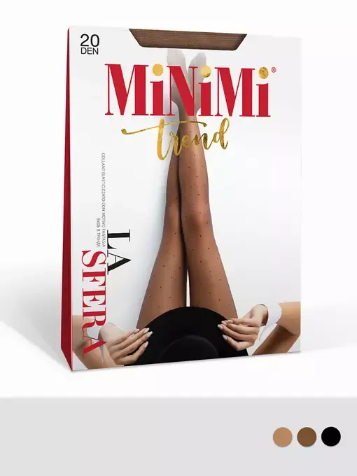 MINIMI колготки женские la sfera мелкий горох 20 nero р.4