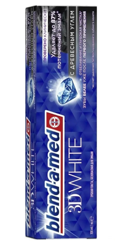 BLEND-A-MED паста зубная 3d white с древесным углем 100мл
