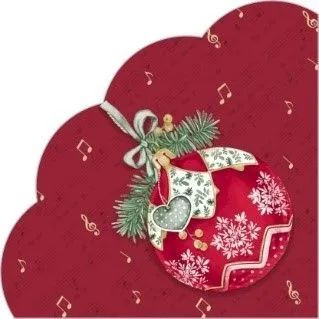 BOUQUET Art rondo салфетки столовые нг музыкальный шар на бордовом 3сл. 12шт
