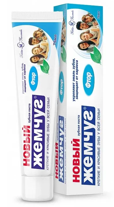 НОВЫЙ ЖЕМЧУГ паста зубная фтор 75мл 3683/а15812