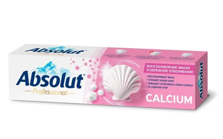 ABSOLUT Professional паста зубная calcium восстановление эмали и бережное отбеливание 110г