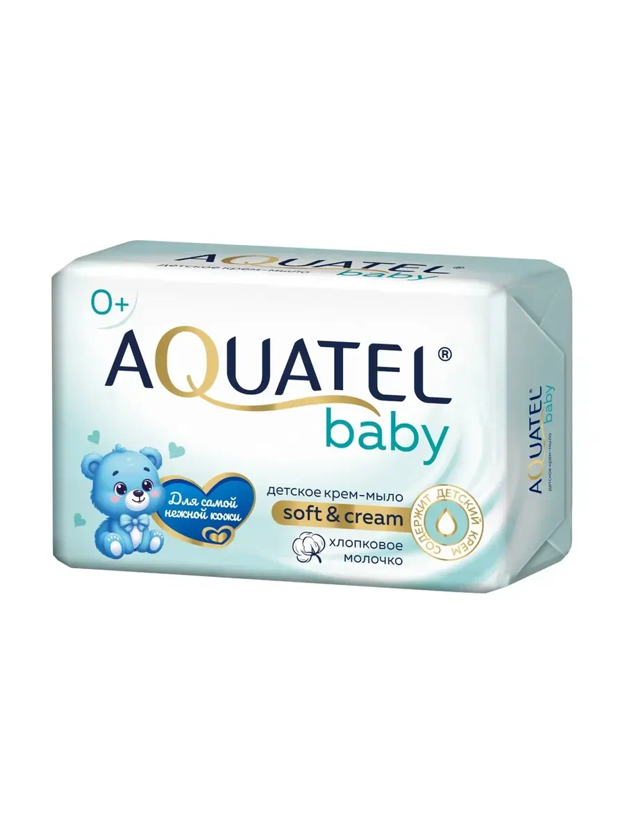 AQUATEL Aquatel Baby крем-мыло твердое хлопковое молочко 4*75гр