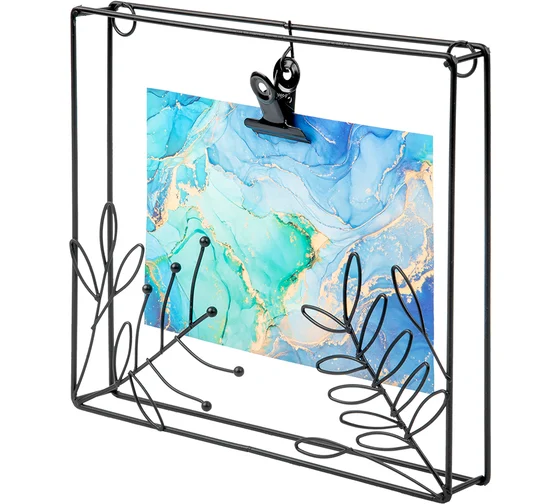 Фоторамка металлическая цветы черный 23*20*30см Fancy15