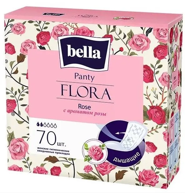 BELLA Panty flora прокладки ежедневные с ароматом розы 70шт