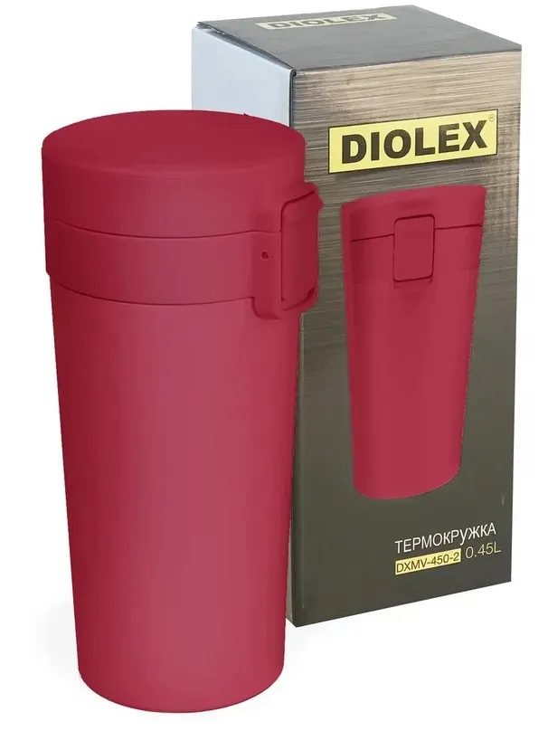 DIOLEX термокружка с кнопкой клапаном 400мл DXMV-450-4