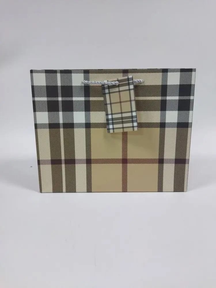 Пакет подарочный 19.5*8.5*24.5см Клетка шотландка EJ25236
