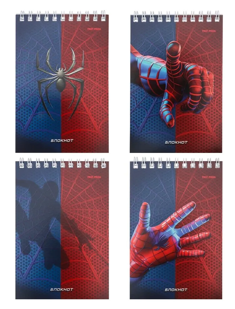 Блокнот А6 40л клетка спайдер синий на гребне 40-1958