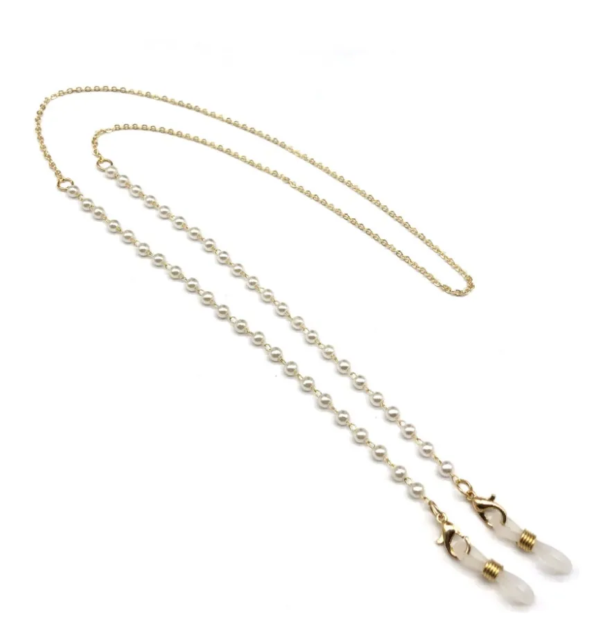 RINOVA цепочка д/очков цв.золото бусины жемчуг 162266