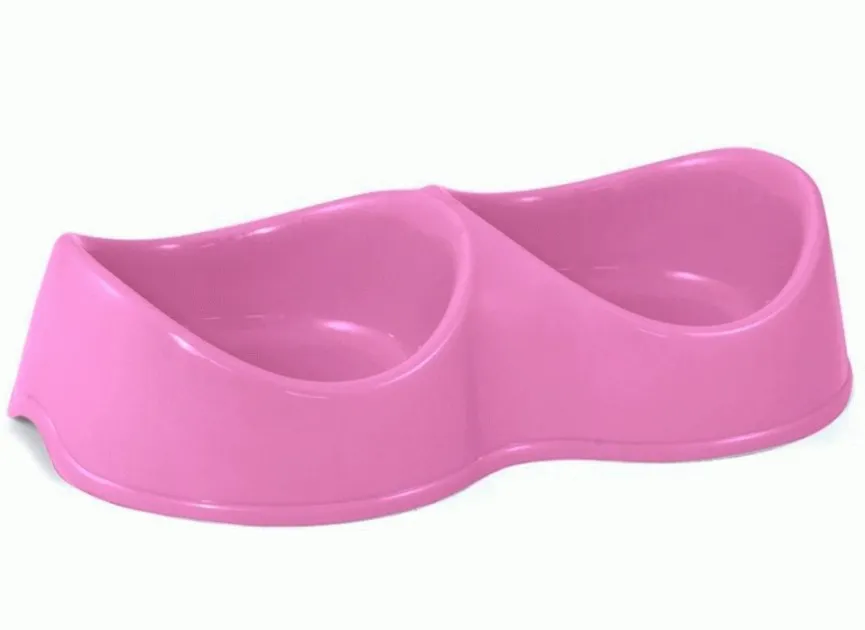 GAMMA миска пластиковая двойная бисквит сиреневая 2*200мл 30272017