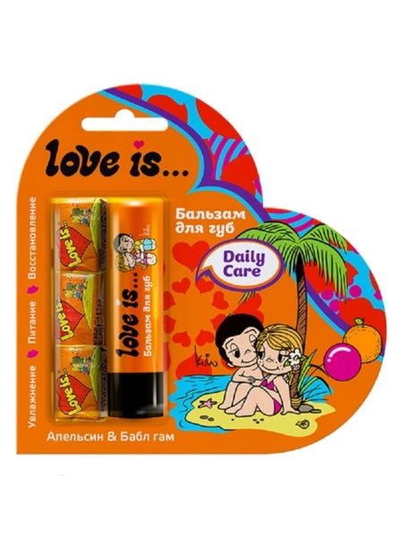 GALANT COSMETIC бальзам д/губ love is…апельсин-бабл гам /жевательная резинка 4,2г