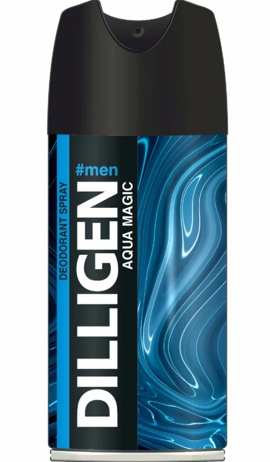 DILLIGEN дезодорант мужской спрей aqua magic 150мл