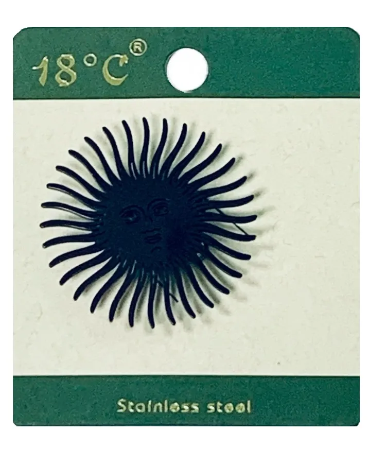 Брошь Солнце цв.черный нерж.сталь L 230664