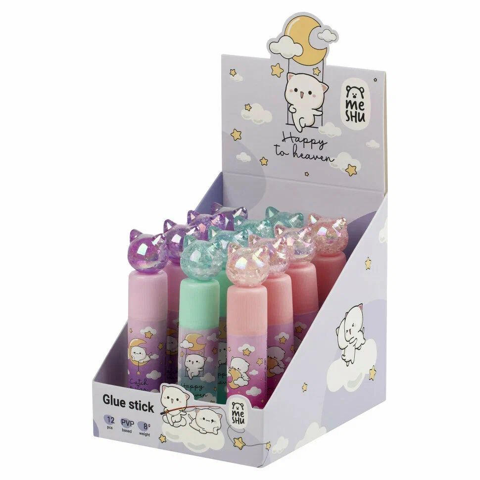 MESHU клей-карандаш с топпером crystal kitten ПВП 8г